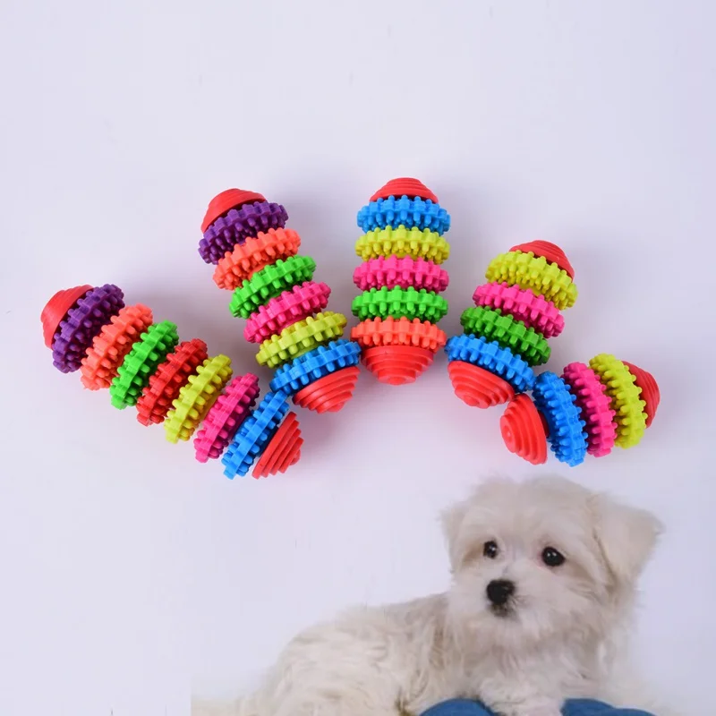 

Tiny Funny Safe Small Pet Dog Toys Puppy Colorful Rubber Dental Colorful Teething Healthy Teeth Gums Chew Toys Pet Products