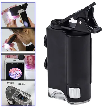 

60X-100X UV LED Magnifier,Cellphone Digital Clip Pocket Zoom Jewelry Magnifier Microscope --M25