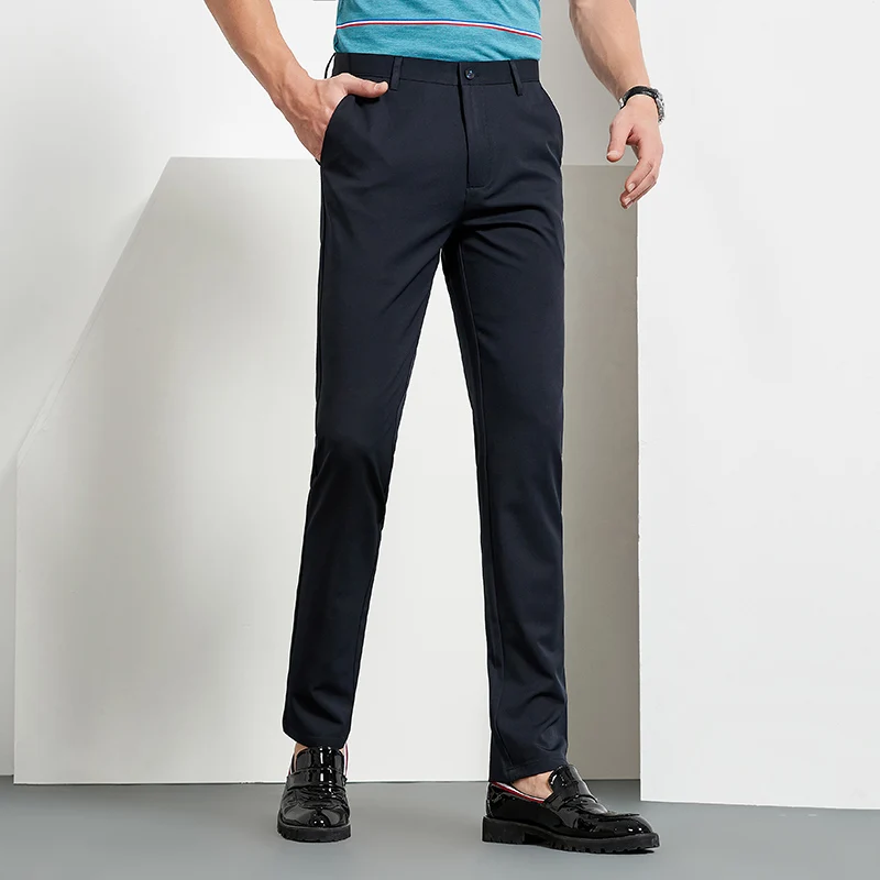 2019 новые летние брюки мужские модные деловые мужские брюки длинные стрейч тонкие мужские повседневные брюки Pantalon Летняя мужская