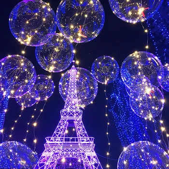 

18 inch Luminous Colorful String Light Led Balloon Transparent Round Bubble for Christmas Wedding Party Decoration Free Shipping