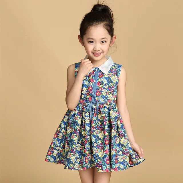 Retail Girls Floral Print Dress Summer Kids Girl Cotton Teenage One Piece Stylish Age 4 Retail Girls Floral Print Dress Summer Kids Girl Cotton Teenage One Piece Stylish Age 4