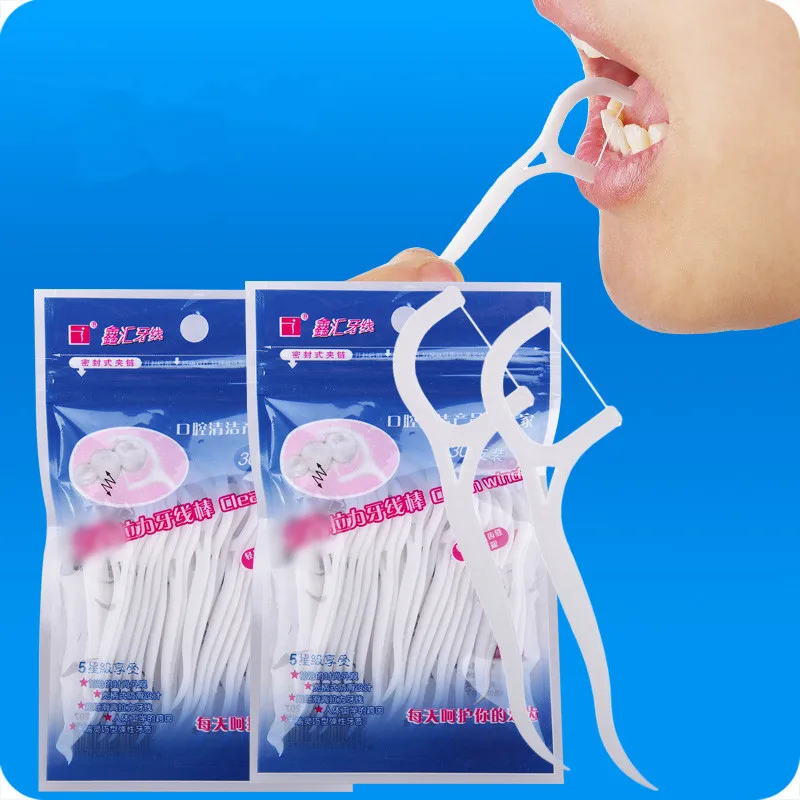 60pcs! Portable dental floss stick Disposable Oral Gum Teeth Clean Tools Teeth Cleaner for tooth
