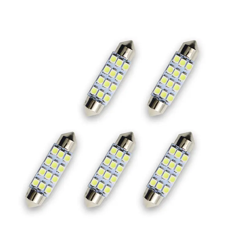 

SEKINEW 2pcs Car Dome 12 3528-SMD LED Bulb Light Interior Festoon Lamp 40mm White Great Interior Accessories Ornaments