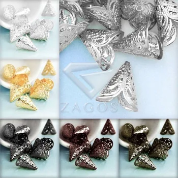 

20g Approx 30Pcs Cone Leaf Filigree Bead Caps Findings 17x15x11mm Jewelry Findings Making End Caps FAST SHIP Wholesale