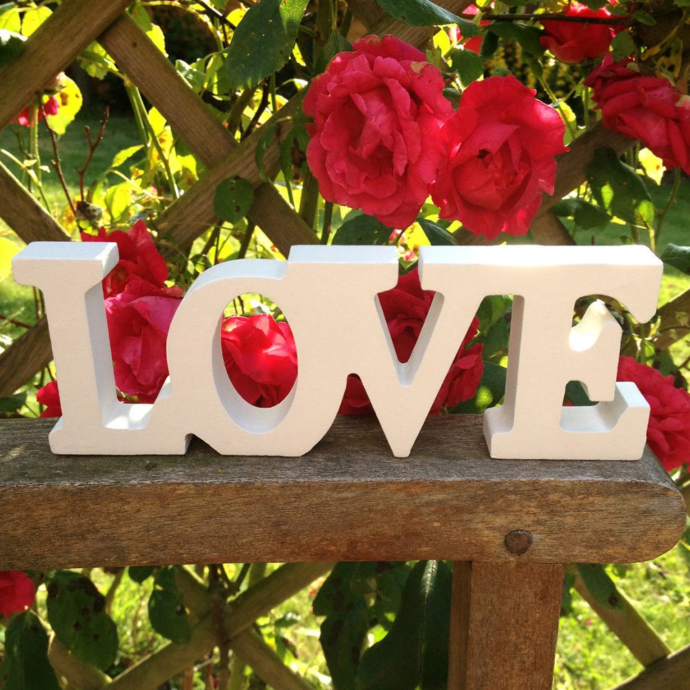 High Quality Black Wooden Free Standing Love Letters Sign Plaque Decoration Gift Drop Shipping #0706 | Дом и сад