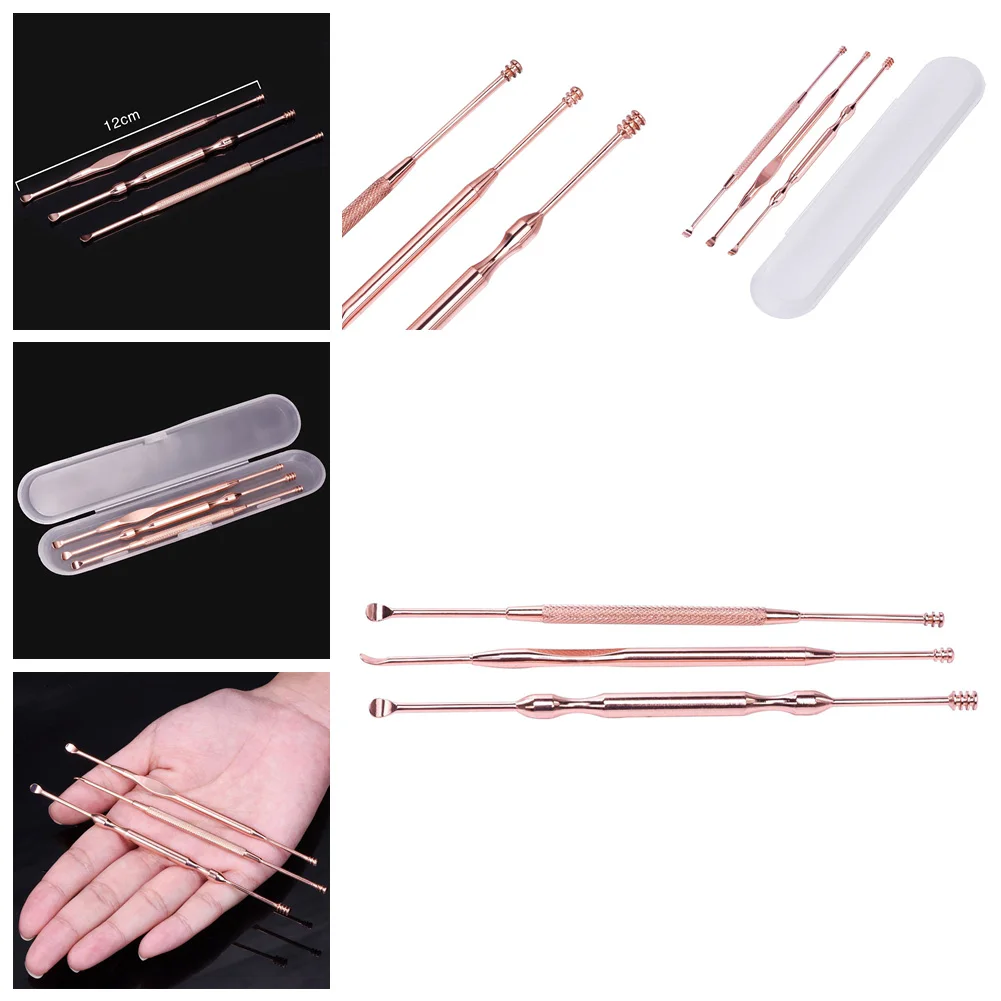 Stainless Steel Digging Ear Spoon Portable Spiral Rotating Dig Spoon