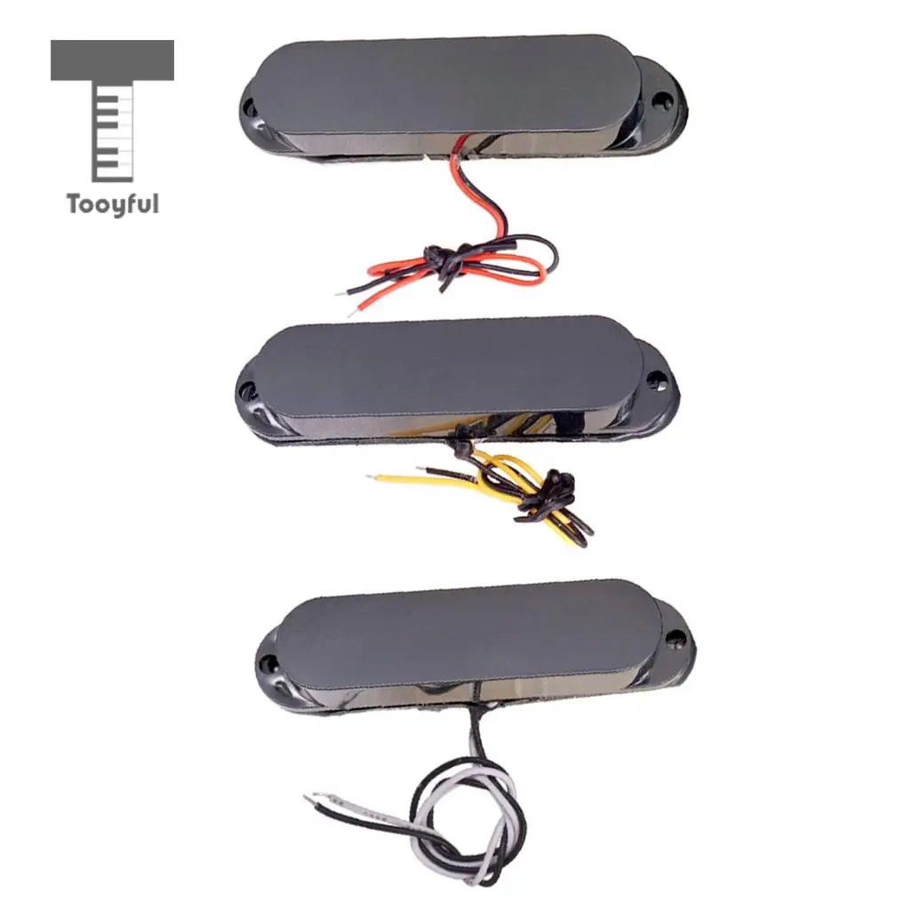 Tooyful 3 Pieces Closed Guitar No Holes Cover Single Coil Pickup for Strat Electric Guitar Parts