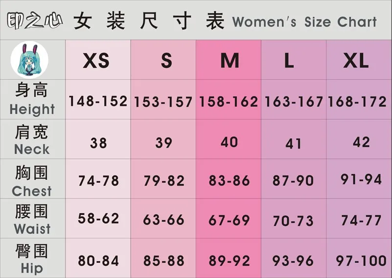 Ruby Size Chart