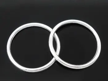 

Zinc metal alloy Closed Soldered Jump Rings Round silver color Plated 24mm(1") Dia, 9 PCs new