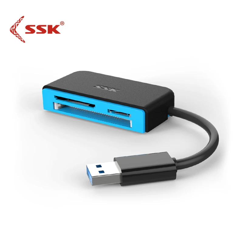 

SSK SCRM330 All in 1 USB3.0 card reader supporting SD/TF/CF card with 5Gbps super-speed smart flash memory card reader adapter