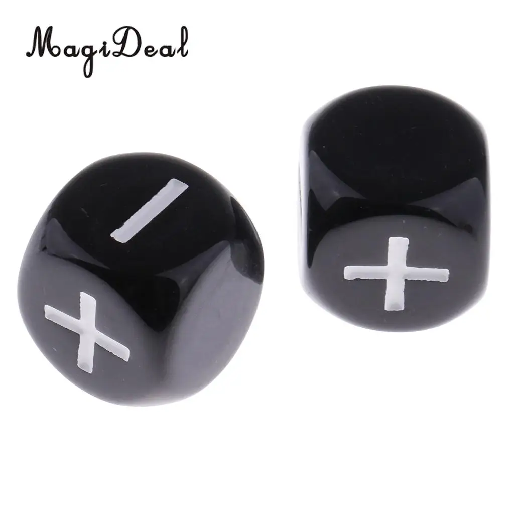 10pcs//Pack Plastic Opaque Six-sided Dice Minus Plus Table Game Accessories