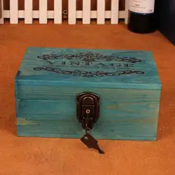 Деревянный Винтаж Стиль исследование шкаф для ювелирных изделий Коробка для хранения печатных канцелярские гостиная безопасный