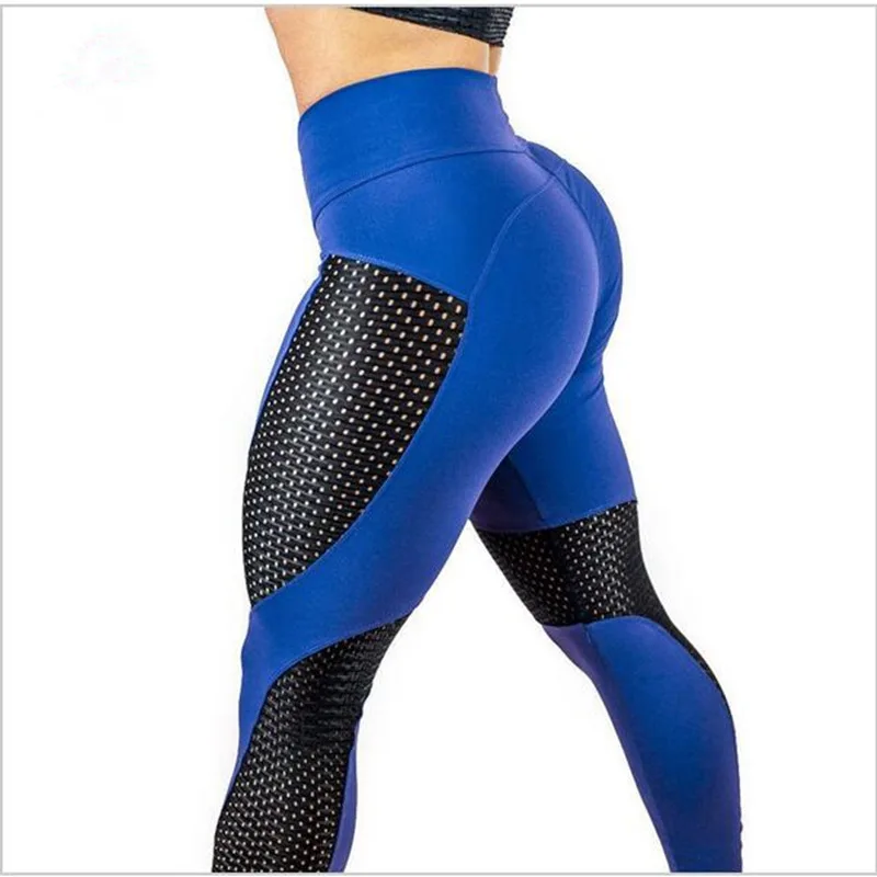 Новые Сексуальные женские дышащие леггинсы для упражнений, готические леггинсы спандекс, спортивная одежда, леггинсы для фитнеса - Цвет: Синий
