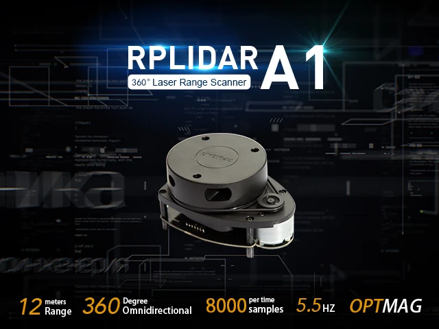 RPLiDAR A1 A1M8 360 درجة احادي 2D الليزر نطاق مسافة يدار الاستشعار وحدة المسح ماسحة كيت 12 متر FZ3296