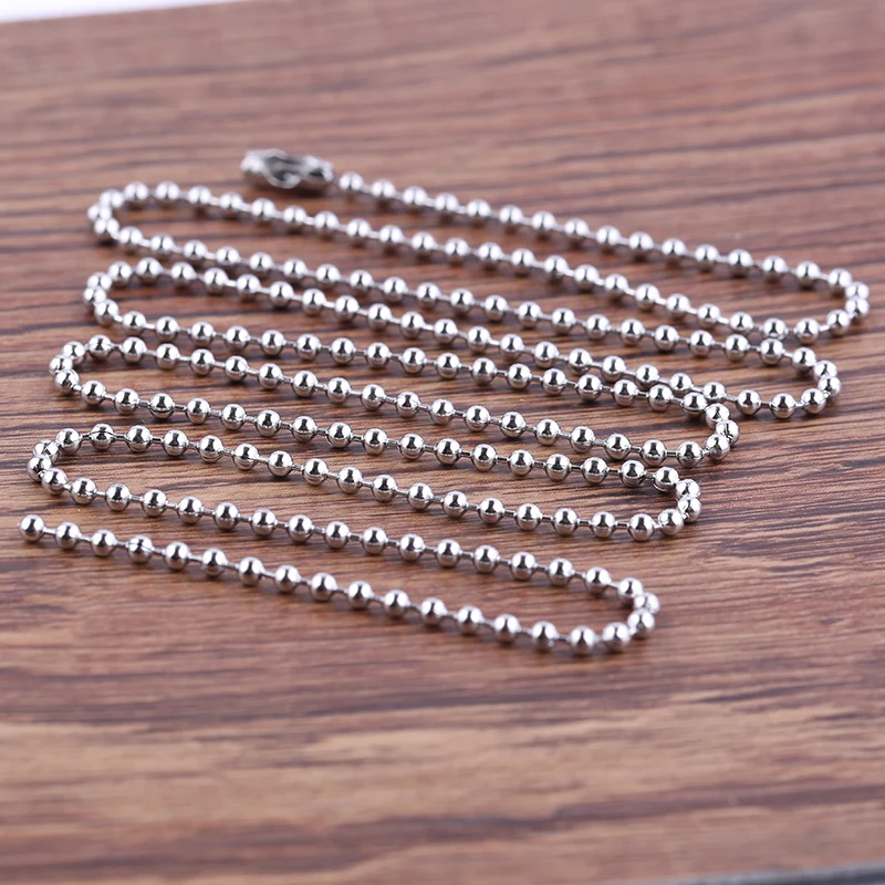 

onwear 5pcs/lot 1.5mm 2.0mm 2.4mm stainless steel ball chain diy necklace jewelry making chains 70cm 80cm long