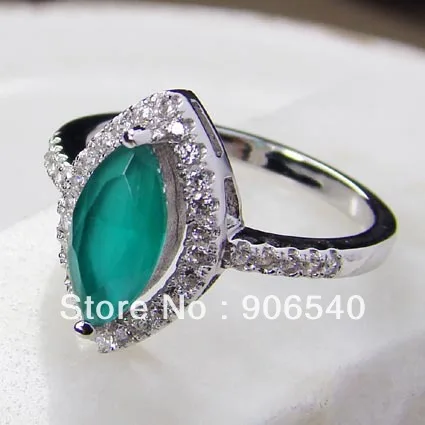 925 серебряное кольцо обручальные кольца эмерал цвет DR0301261R-F