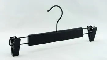 

Hangerlink 33cm Black Wooden Hanger with Clips for Bottom, Pants Hanger (20 pieces/ lot)