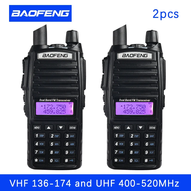 2 шт BaoFeng UV-82 для переносного приемо-передатчика 5W 8 W U/V Baofeng UV 82 гарнитура уоки-токи
