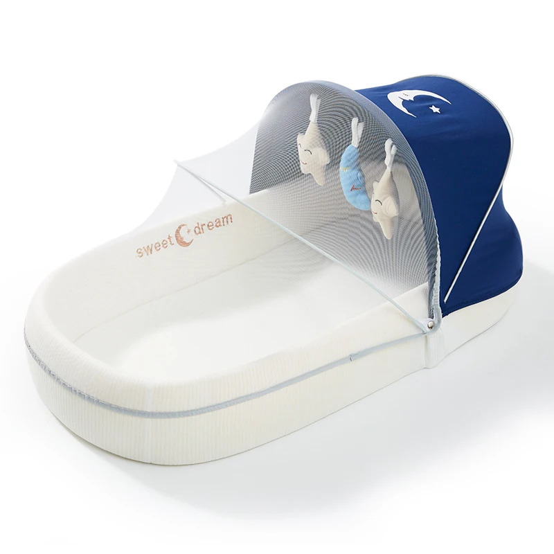 

Bluechildhood Soft Infant Bed Portable Foldable Baby Crib Travel Bed Sleeping Safety Bed for Newborn Portable Bed Dropshipping