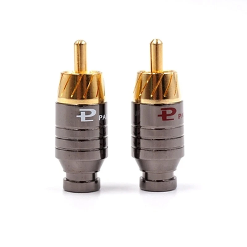 

Gold Plated Copper Paliccs RCA Plug Adapter Connector Fit 5MM Diameter RCA Cable Audio Plug adapter connector Solder DIY