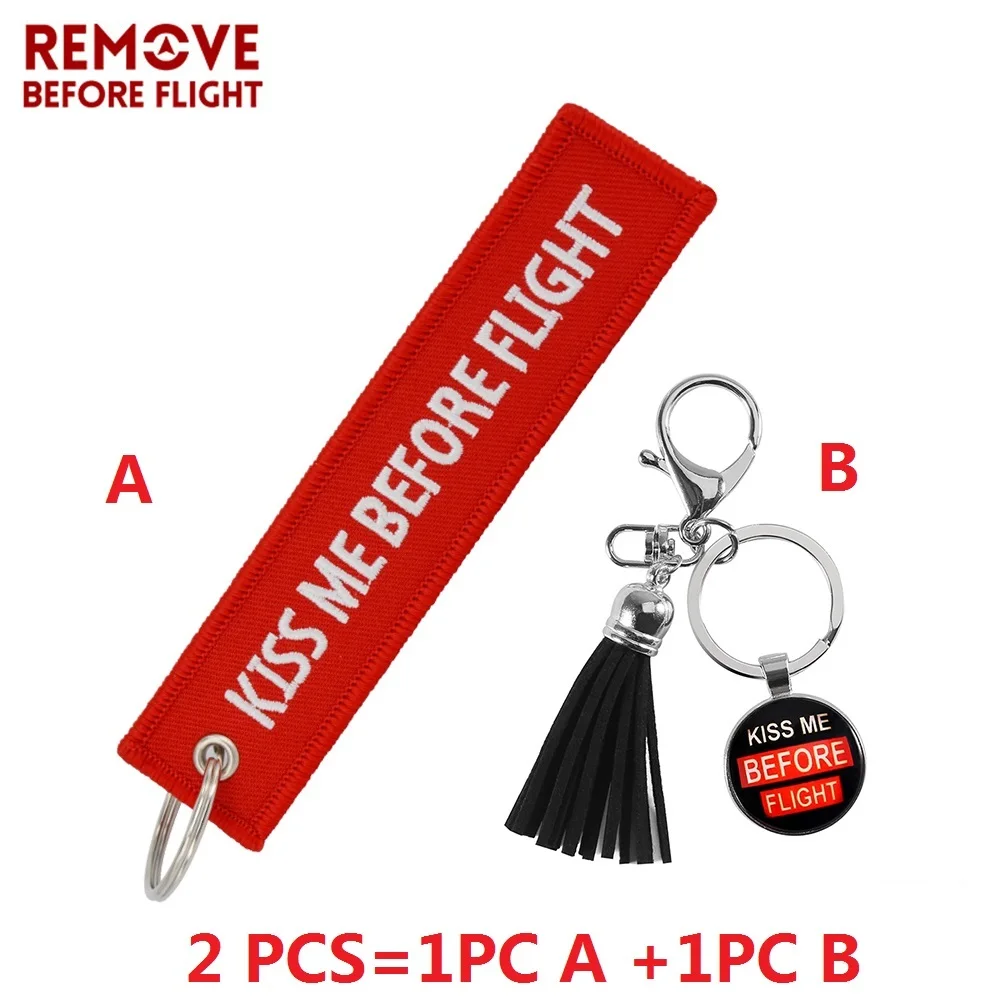 kiss me before flight keychain2