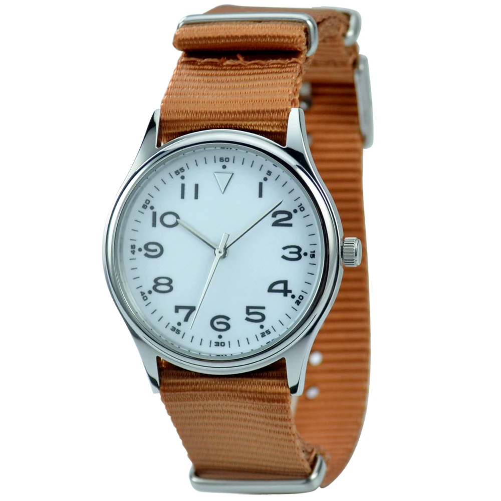 

Casual Watch in Nylon Band White Face Orange Band - Unisex - Free shipping worldwide I Welcome Wholesale