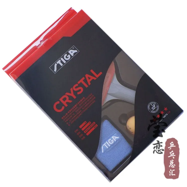 Stiga 4 Star Crystal(корабль в оригинальной коробке) ракетка для настольного тенниса(4-звездный уровень, подарочный набор) с резиной+ браслет+ мяч набор