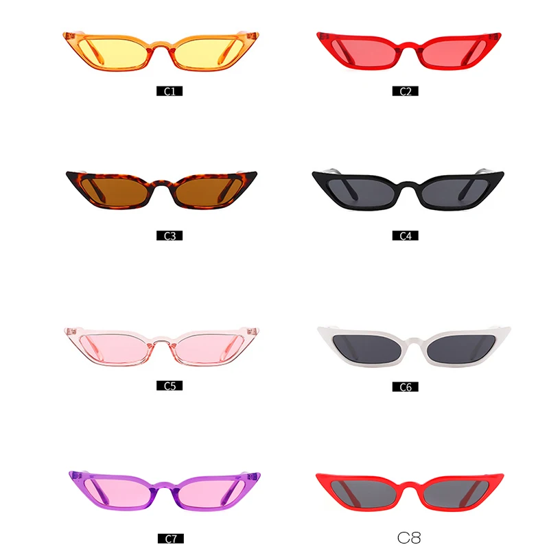 Маленькие прямоугольные Солнцезащитные очки женские фиолетовые кошачий глаз фирменный дизайн винтажные Кристальные узкие оправы Модные солнцезащитные очки CATEYE 519C