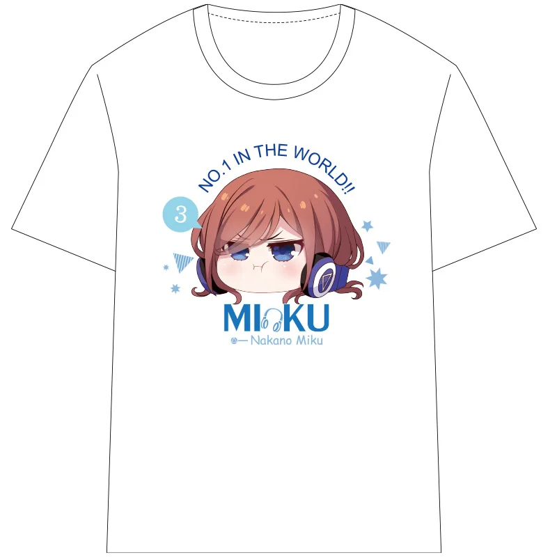

Anime JK The Quintessential Quintuplets Nakano Miku tshirt t shirt Cosplay T-Shirt Tee Shirt Women Men Black Milk Silk Tops