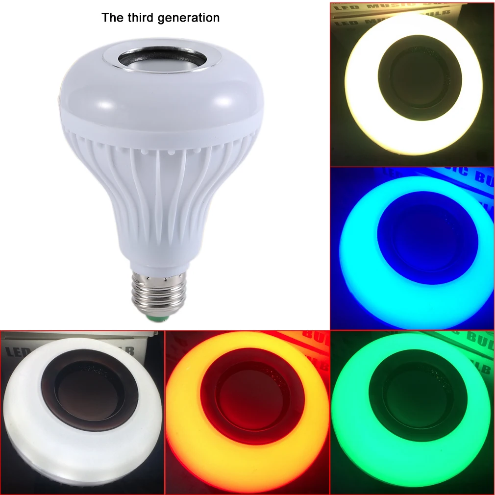 

ICOCO Wireless Bluetooth Remote Control Mini RGB Smart Audio Speaker 24 LED E27 Music Bulb Colorful music Playing & Lighting