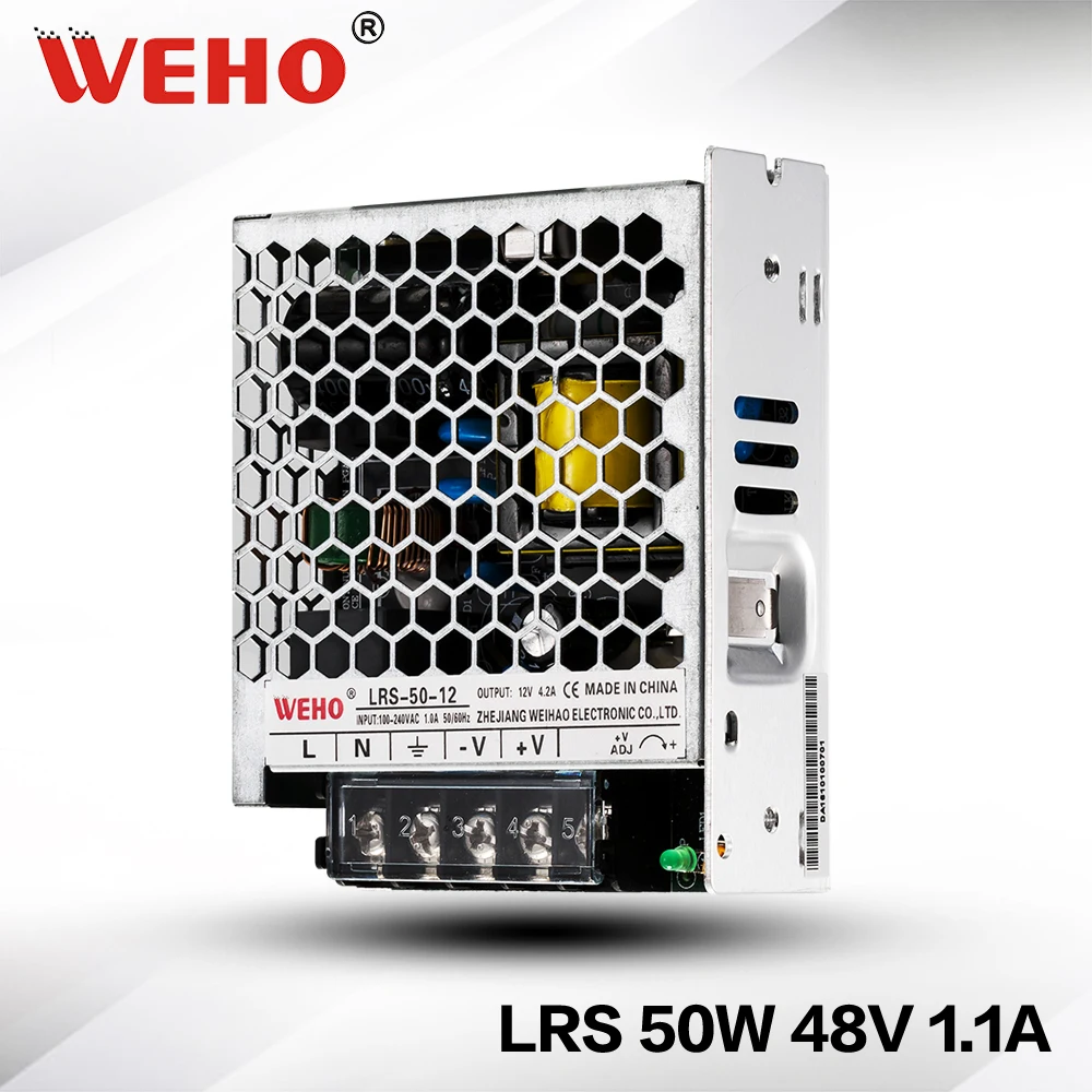 

(LRS-50-48) WEHO 110/220v ac/dc 50w 48v 1.1a power supply 30mm slim type power supply
