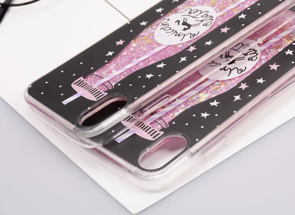 Reaoom for iPhone X Case Glitter Dynamic Liquid Colorful Star Quicksand Cute Bottle Unicorn Protection Cover Capa for iPhoneX 10 (12)