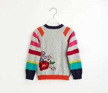 Catimini Free Shipping 2016 autumn Catimini girl printed long sleeve knitwear cotton tee children s puff
