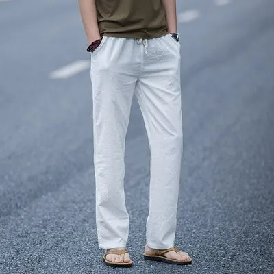 Льняные Мужские штаны традиционная китайская одежда мужские шаровары DD040 C - Цвет: 6