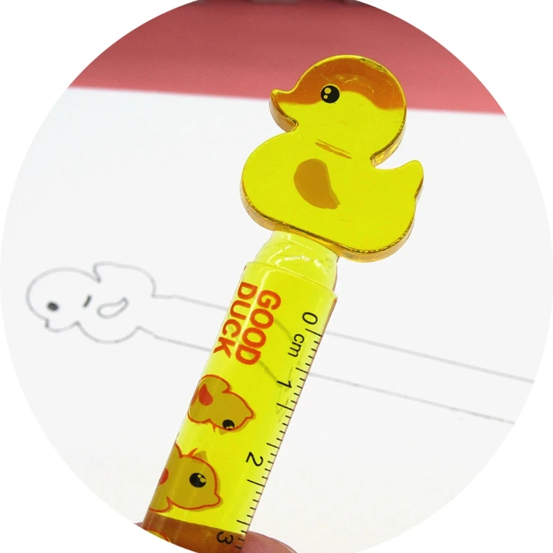 OOTDTY Милая утка пластиковая прямая Линейка, измерительный инструмент канцелярские принадлежности для офиса школы