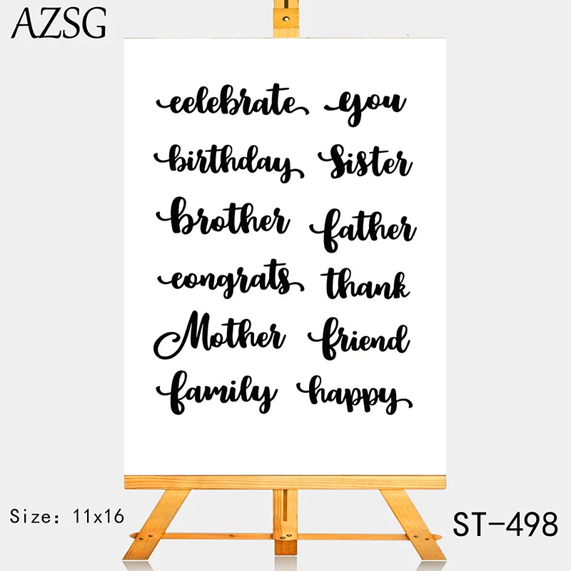

AZSG Beautiful blessing Clear Stamps For DIY Scrapbooking Rubber Stamp/ Seal Paper Craft Clear Stamp Card Making