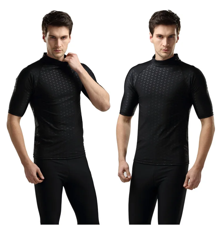 Image 2017 Sale Sbart Men s Sports Snorkeling T shirts Shark Skin Nylon Spandex Diving Tops M 4XL Black Color Free Shipping