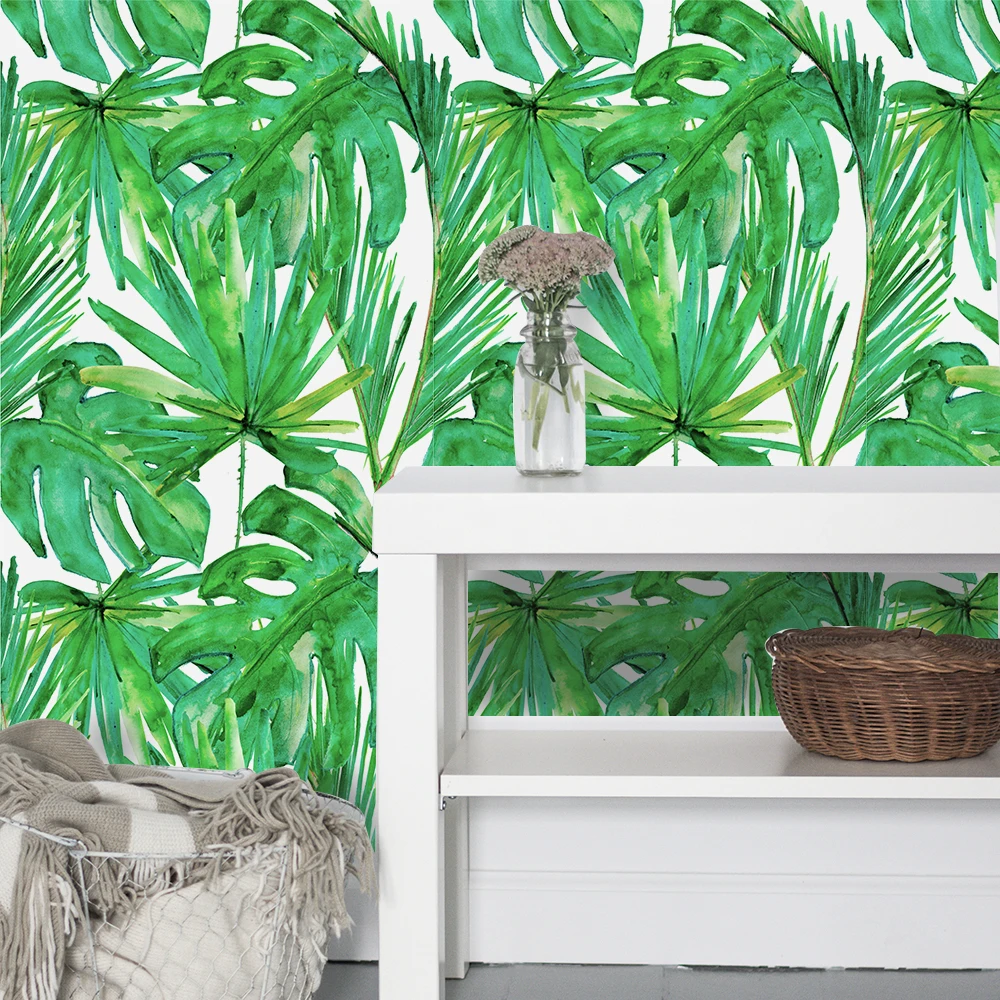 Тропический лист водостойкие самоклеящиеся наклейки на стену для детской комнаты спальня гостиная украшение