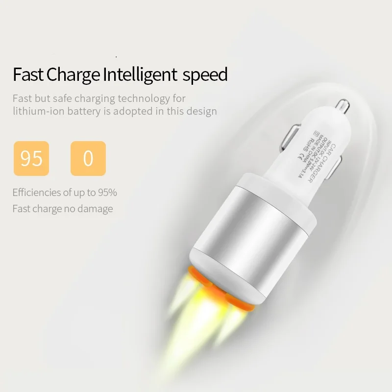 3.1A Dual USB порт автомобильное зарядное устройство для navixy мобильный телефон quick charge