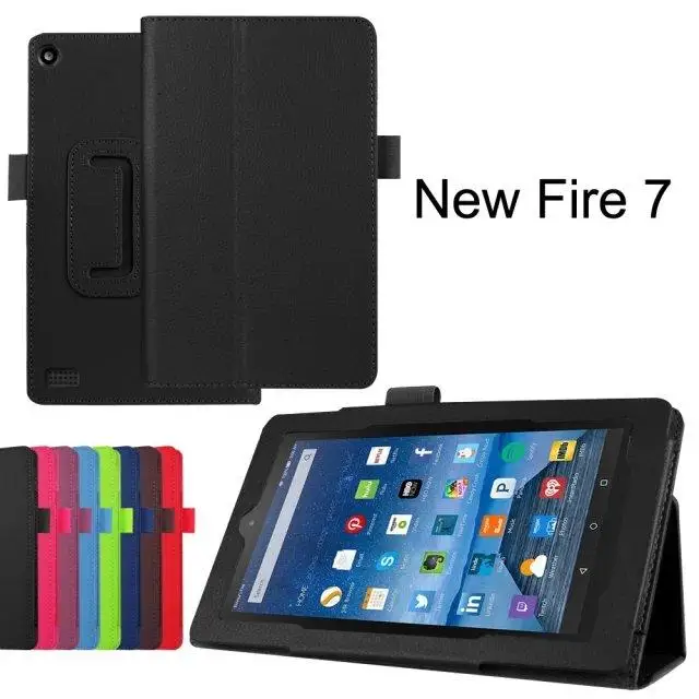 Кожаный смарт чехол с подставкой для нового kindle fire 7 2015 "para электронной книги s
