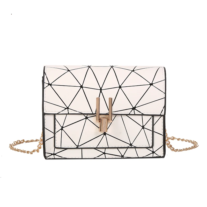 

Plaid Geometric Shoulder Bag Women Handbags Sac Casual Clutch Totes Messenger Bags Evening Crossbody Pu Leather 2019 New Bolsa
