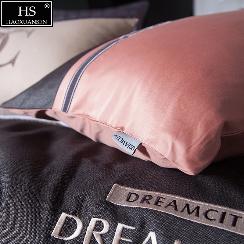 الوردي الأسود بسيطة الأعمال الفراش مجموعات 4 قطعة القطن المصري أزياء مكتب سيدة نوم الديكور المعزي مجموعة