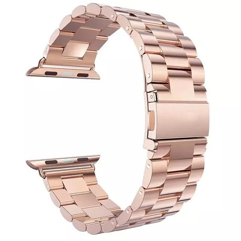 URVOI ремешок для apple watch series 5 4 3 2 Ссылка браслет для iwatch ремешок из нержавеющей стали с адаптером металлический ремень 38 40 42 44 мм - Цвет ремешка: Rose gold