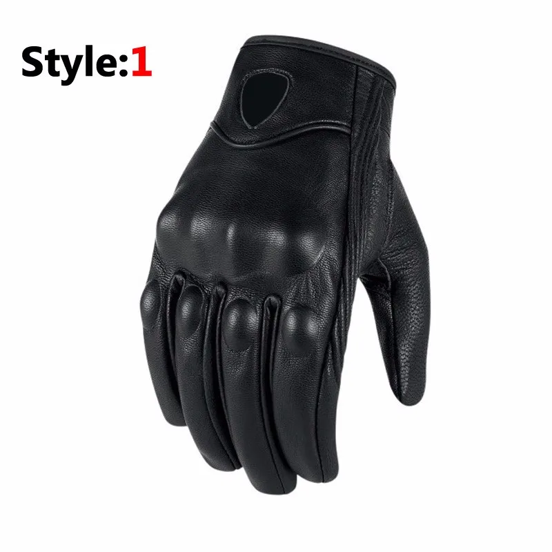 Top Guantes, Модные кожаные перчатки, полный палец, черные, для мужчин, для мотоцикла, перчатки, 2 стиля, для велоспорта, мото перчатки