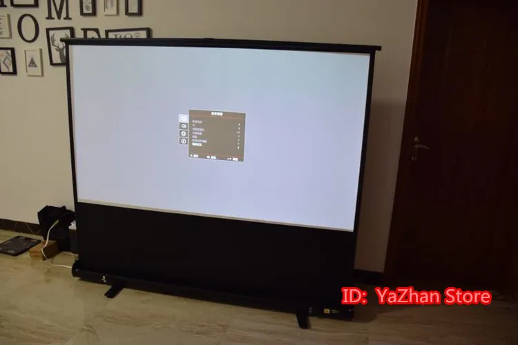 Пол подтягивающие Экран 60 дюймов 4:3 проектор Экран Портативный для офиса Бизнес Открытый путешествия и жилых HD 4K3D