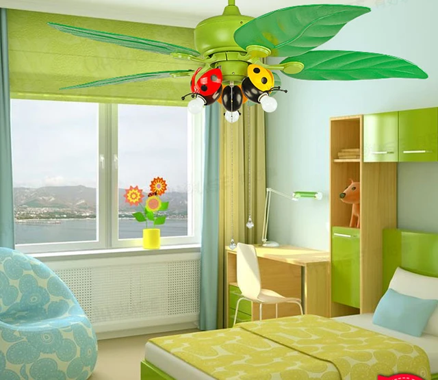 Ventiladores De Techo Modernas Para Niños Ventilador De Techo Ventiladores  De Techo De Hierro Luz Habitación De Los Niños Con Las Luces LLFA De 366,82  €