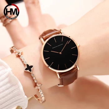

Top Luxury Brand Women Wristwatches Japan Quartz Simple Ladies Leather Rose Gold Watches Girl Female Clocks Relogio Feminino New