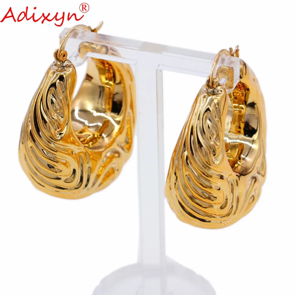 

Adixyn Round Hoop Earrings for Women Rose Gold Color Earrings Temperament Jewelry Earrings For Women N03194
