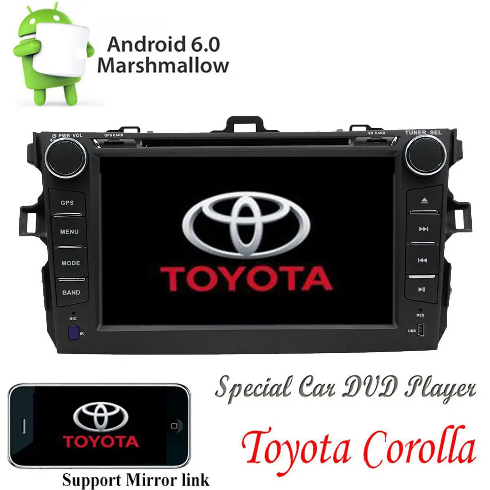 Flash Deal In Dash Car DVD GPS Navigation Wifi Radio Android 6.0 For Toyota Corolla 07-13 2