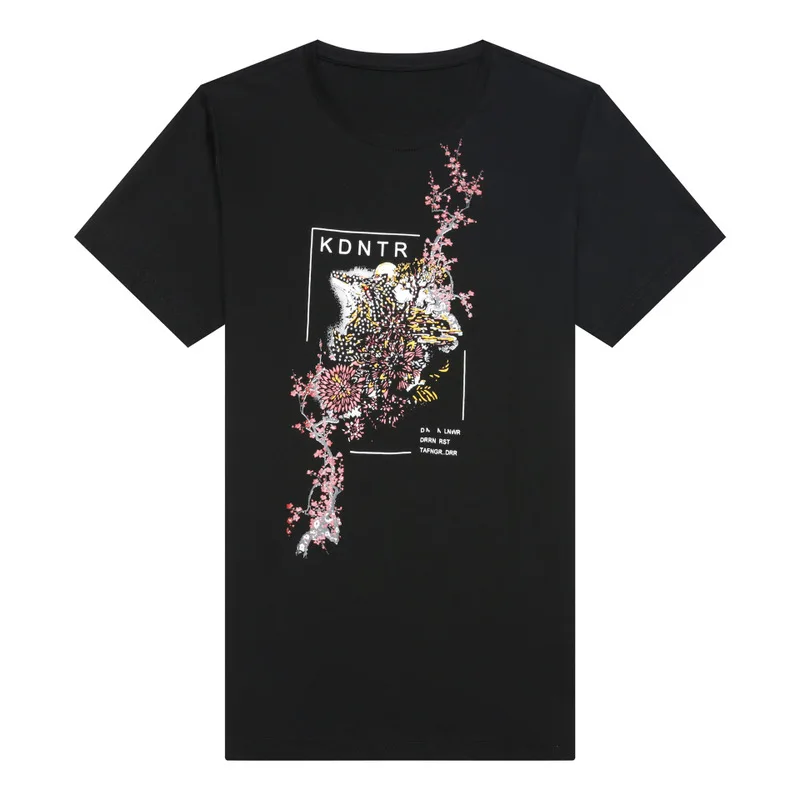 

Brand Short Sleeve 100% Cotton tshirt Men Clothes 2019 Summer Male Comfortable Bottom Floral T-shirt Tops Casual Hip Hop t shirt